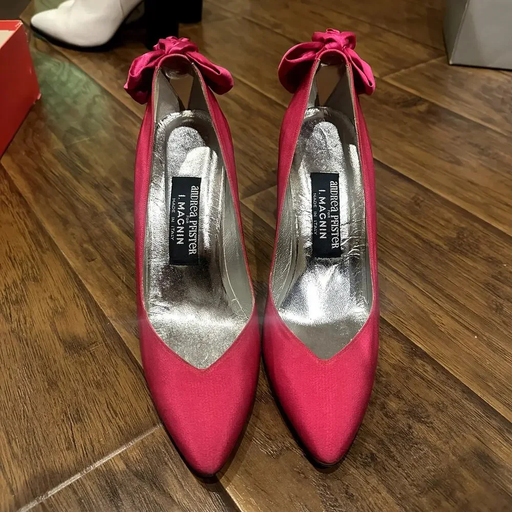 Vintage Andrea Pfister for I. Magnin Pink‎ Crepe Raso Pumps